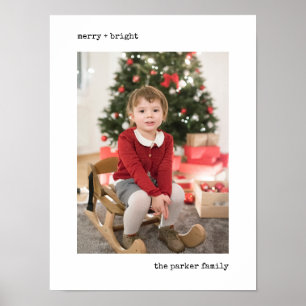 Weihnachtsschreiberin   Schwarz und Weiß mit Foto Poster