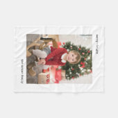 Weihnachtsschreiberin | Schwarz und Weiß mit Fotos Fleecedecke (Vorderseite (Horizontal))