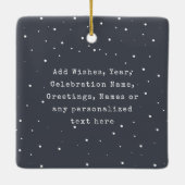 Weihnachtsschreibmaschine | Personalisierter Text Keramikornament (Rückseite)