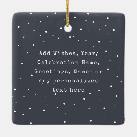 Weihnachtsschreibmaschine | Personalisierter Text Keramikornament (Rückseite)