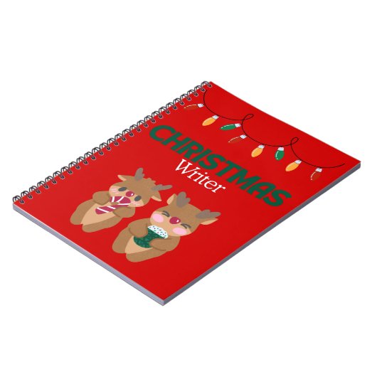 Weihnachtsschreibtisch - Reindeer Notizblock (Linke Seite)