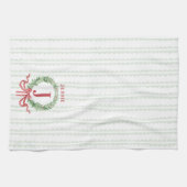 Weihnachtsschrettongram mit Name Geschirrtuch (Horizontal)