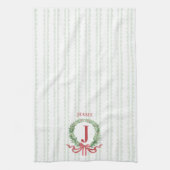 Weihnachtsschrettongram mit Name Geschirrtuch (Vertikal)