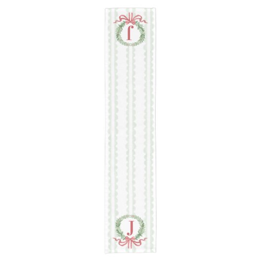 Weihnachtsschrettongram mit Name Kurzer Tischläufer (Vorderseite)