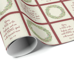 Weihnachtsschrift - Ehre sei Gott Geschenkpapier