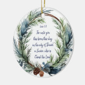 Weihnachtsschrift Luke 2:11 Kardinal Bird Keramik Ornament (Links)