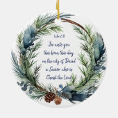 Weihnachtsschrift Luke 2:11 Kardinal Bird Keramik Ornament (Hinten)
