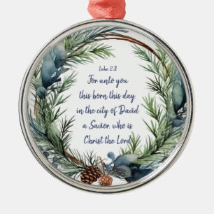 Weihnachtsschrift Luke 2:11 Kardinal Bird Ornament Aus Metall