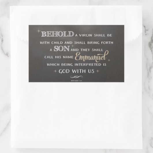 Weihnachtsschrift - Matthew 1:23 Rechteckiger Aufkleber (Tasche)