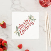 Weihnachtsschrift und Grüntöne Serviette (Beispiel)