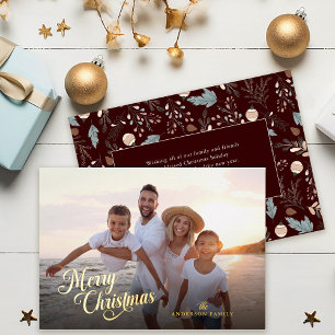 Weihnachtsschrift Vollfoto Grünpflanzen-Botschaft Folien Feiertagskarte