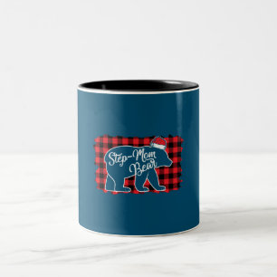 Weihnachtsschritt Mama Bären Weihnachten Kariertes Zweifarbige Tasse