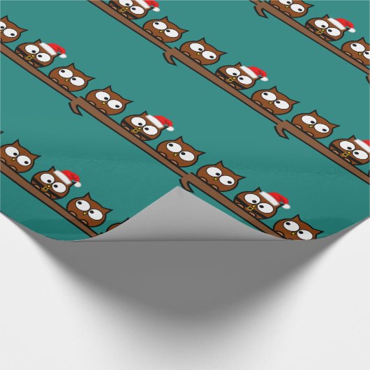 Weihnachtsschrullige Eulen Geschenkpapier (Ecke)