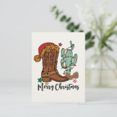 Weihnachtsschuh für den Western Feiertagspostkarte (Stehend Vorderseite)