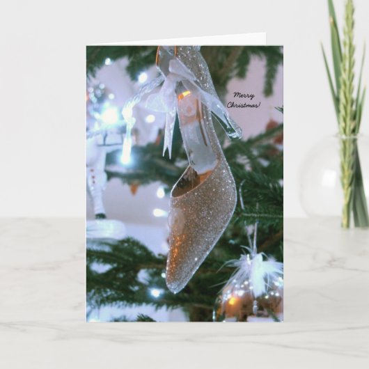 Weihnachtsschuh-Gruß-Karte Feiertagskarte (Vorderseite)