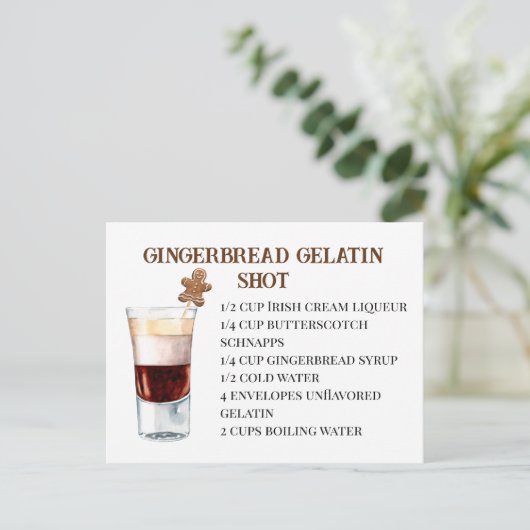 Weihnachtsschuh Rezept Feiertag Party Lebkuchen Postkarte (Stehend Vorderseite)