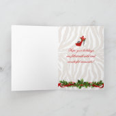 Weihnachtsschuh Zebra Holiday Card Feiertagskarte (Innenseite)