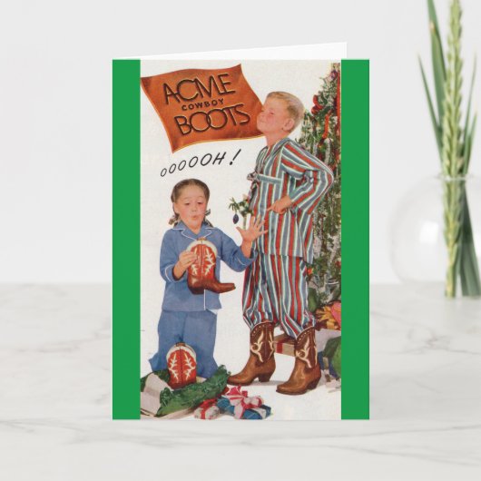 Weihnachtsschuhe der frühen 1950er Jahre Feiertagskarte (Vorderseite)