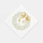 Weihnachtsschuld Gold Bow Land Personalisiert Serviette (Ecke)
