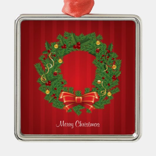 Weihnachtsschuld grün und rot silbernes ornament (Vorne)