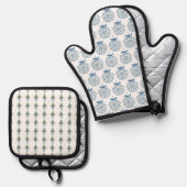 Weihnachtsschürze Ofenhandschuh & Topflappen-Set (Vorderseite/Rückseite)