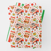 Weihnachtsschüssel und Pinguin Wrapping Paper Set Geschenkpapier Set (Beispiel)