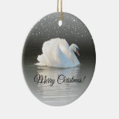 Weihnachtsschwan am Snowy Lake Keramik Ornament (Rechts)