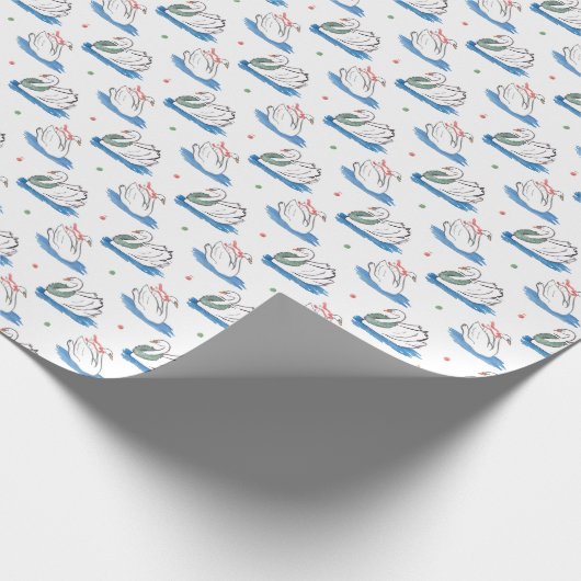 Weihnachtsschwan-Packpapier Geschenkpapier (Ecke)