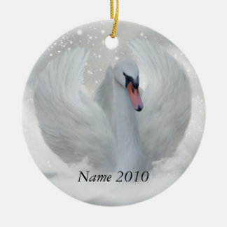 Weihnachtsschwan-Verzierung - Ihr Name fertigen Keramik Ornament