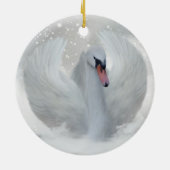 Weihnachtsschwan-Verzierung - Ihr Name fertigen Keramik Ornament (Hinten)
