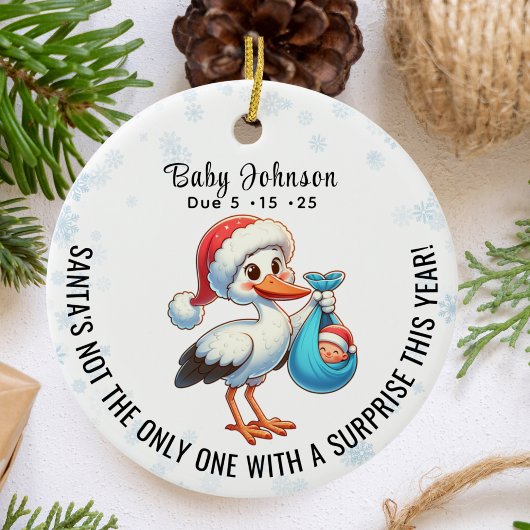 Weihnachtsschwanger offenbart Funny Ankündigung Keramik Ornament