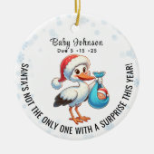 Weihnachtsschwanger offenbart Funny Ankündigung Keramik Ornament (Vorne)