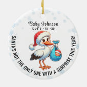 Weihnachtsschwanger offenbart Funny Ankündigung Keramik Ornament (Hinten)