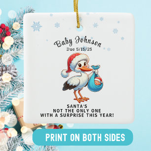 Weihnachtsschwanger offenbart Funny Ankündigung Keramikornament