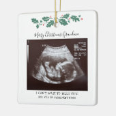 Weihnachtsschwangerschaft Ankündigung Baby Scan Om Keramikornament (Links)