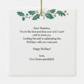 Weihnachtsschwangerschaft Ankündigung Baby Scan Om Keramikornament (Rückseite)