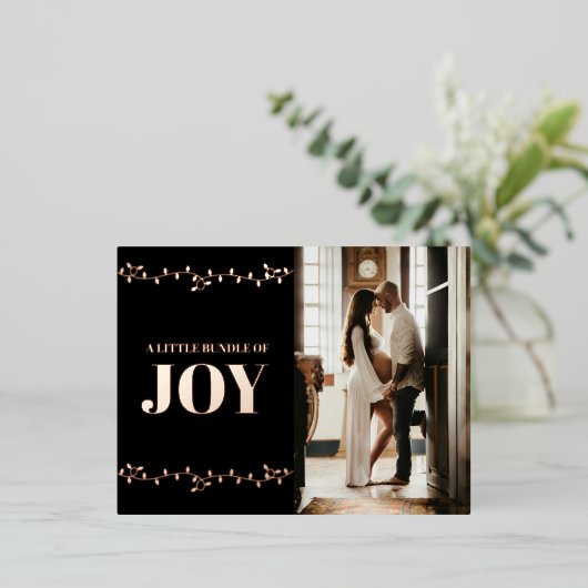 Weihnachtsschwangerschaft Ankündigung Card Gold Fo (Stehend vorne)