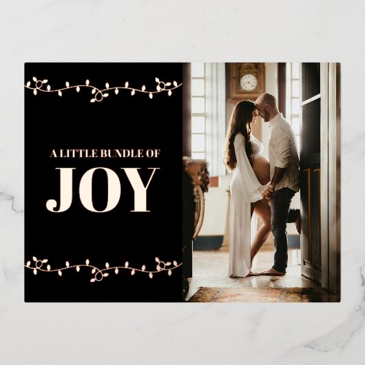 Weihnachtsschwangerschaft Ankündigung Card Gold Fo (Vorderseite)