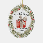 Weihnachtsschwangerschaft Ankündigung Keramik Orna Ornament (Rechts)