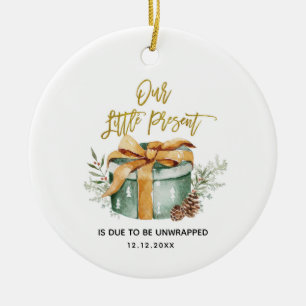 Weihnachtsschwangerschaft Ankündigung Keramik Orna Ornament