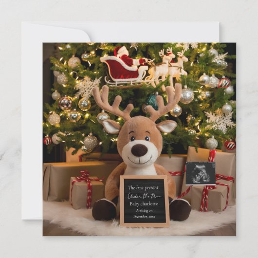 Weihnachtsschwangerschaft Ankündigung niedlicher R (Vorderseite)