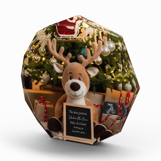 Weihnachtsschwangerschaft Ankündigung niedlicher R Fotoblock (Rechts)