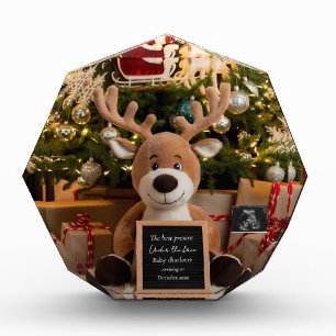 Weihnachtsschwangerschaft Ankündigung niedlicher R Fotoblock