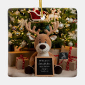 Weihnachtsschwangerschaft Ankündigung niedlicher R Keramikornament (Vorderseite)