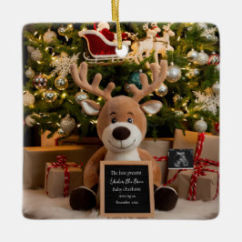 Weihnachtsschwangerschaft Ankündigung niedlicher R Keramikornament