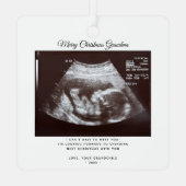 Weihnachtsschwangerschaft Ankündigung Oma Holiday Ornament Aus Metall (Rückseite)