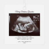 Weihnachtsschwangerschaft Ankündigung Oma Holiday Ornament Aus Metall (Vorderseite)