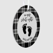 Weihnachtsschwangerschaft Ankündigung Schwarz Kari Ornament (Vorderseite)