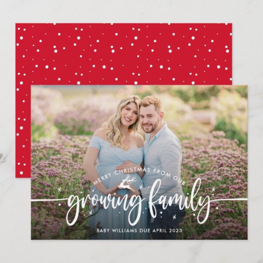 Weihnachtsschwangerschaft-Foto Ankündigung (Vorne/Hinten)