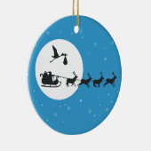 Weihnachtsschwangerschaft - In der Stadt ankommen Keramik Ornament (Rechts)